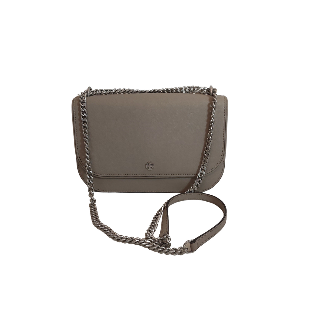 Tory Burch Emerson Flap Gray Chalk Adjustable Shoulder Bag Brand N Secret Stash