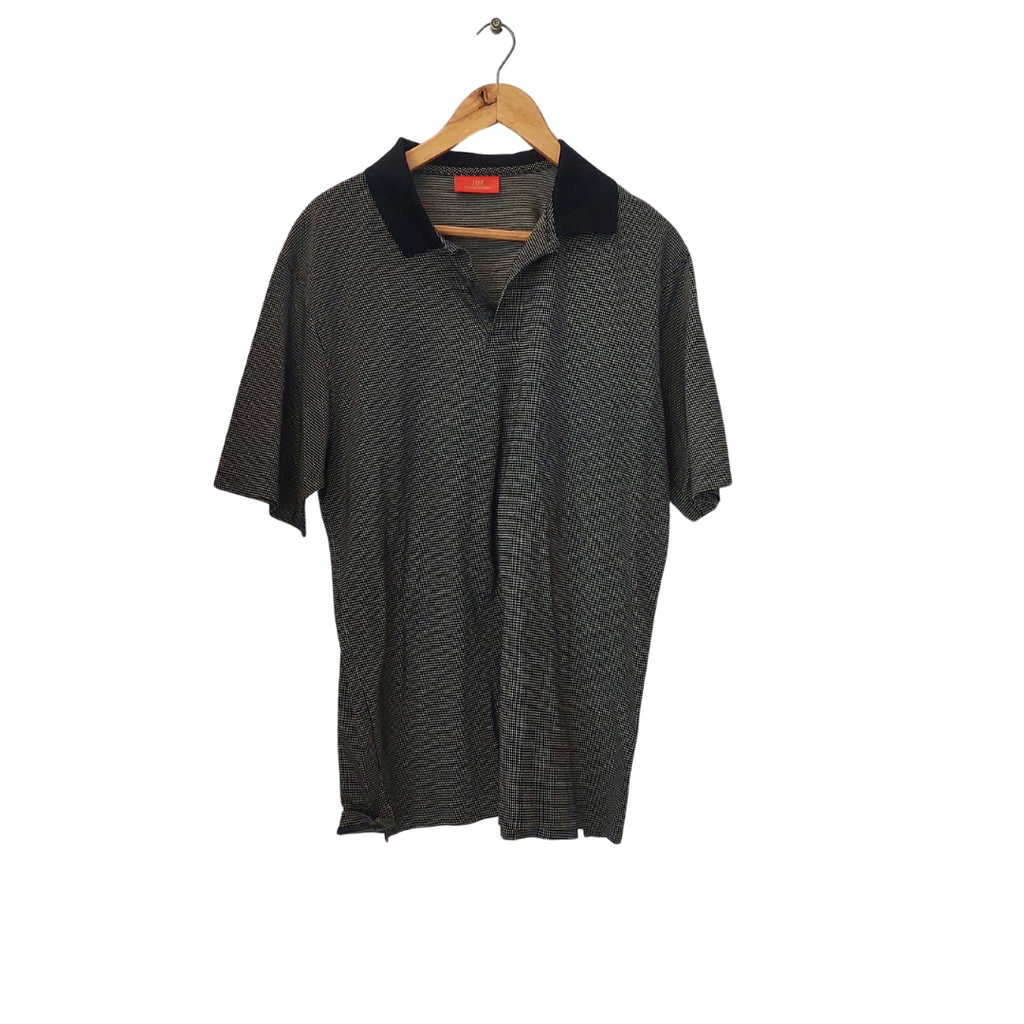 Jim Thompson Men's Black Checked Polo Shirt | Gently Used |