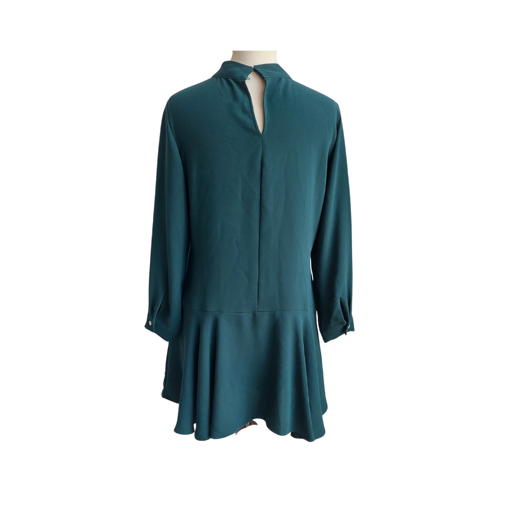 Zara Green Mock-Neck Knee Length Dress | Gently Used