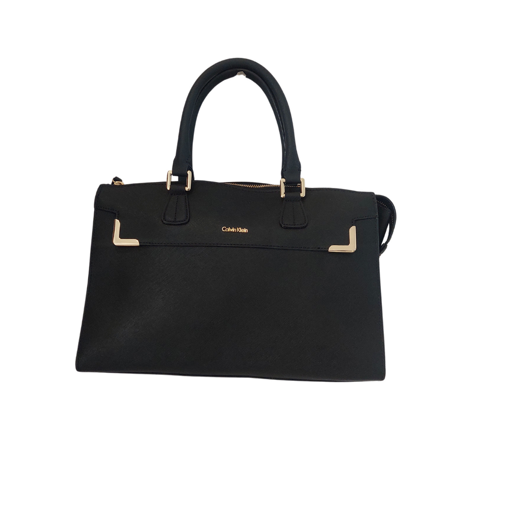 Calvin Klein Black Leatherette Tote | Gently Used |