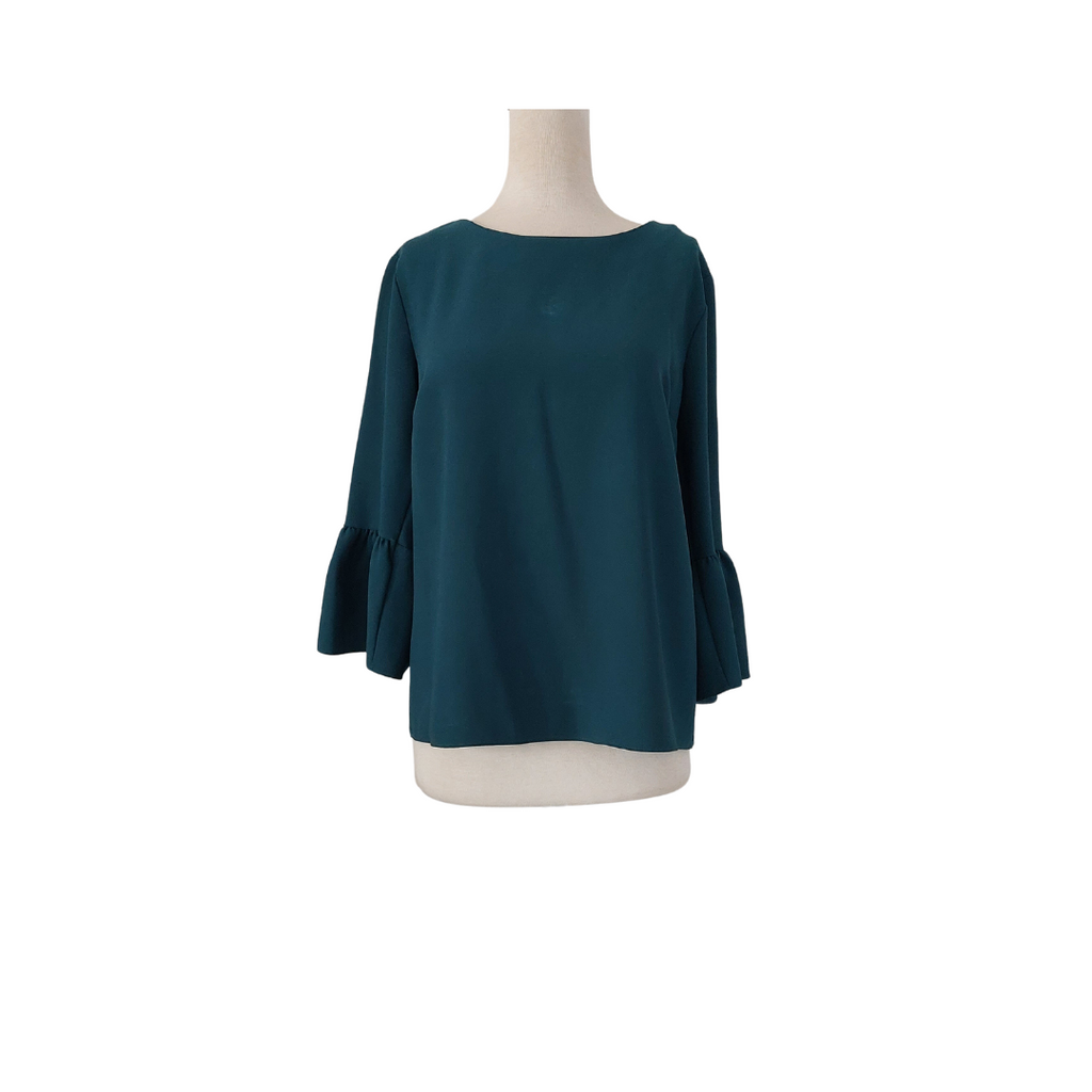 aDL Emerald Green Bell-sleeves Blouse  | Pre Loved |