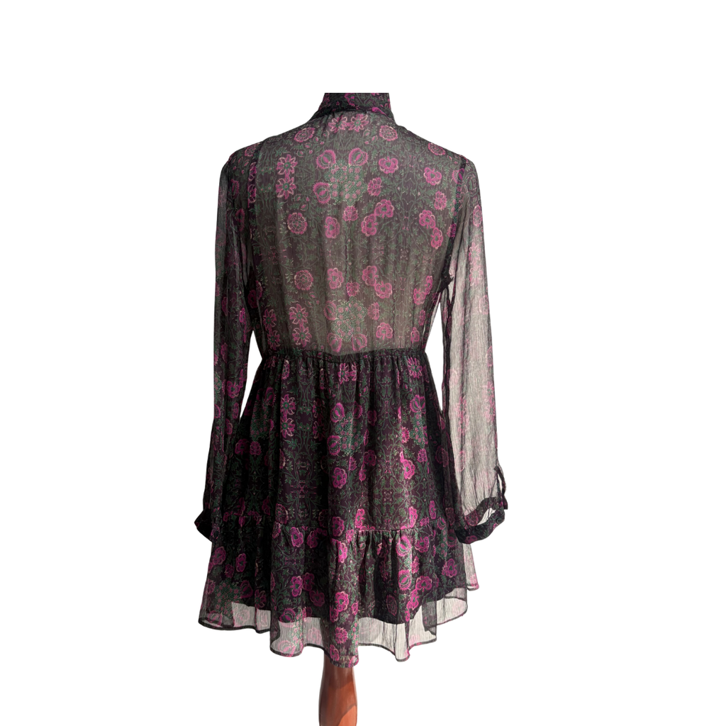 Zara Purple Floral Mini Chiffon Dress | Gently Used