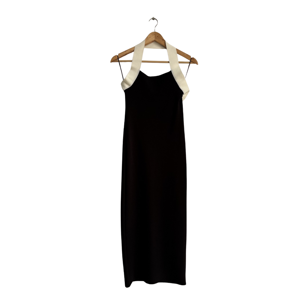 Zara Black And White Stretch Halter Dress | Gently Used