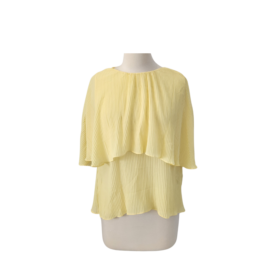 ZARA Yellow Pleated Layered Blouse  | Brand New |