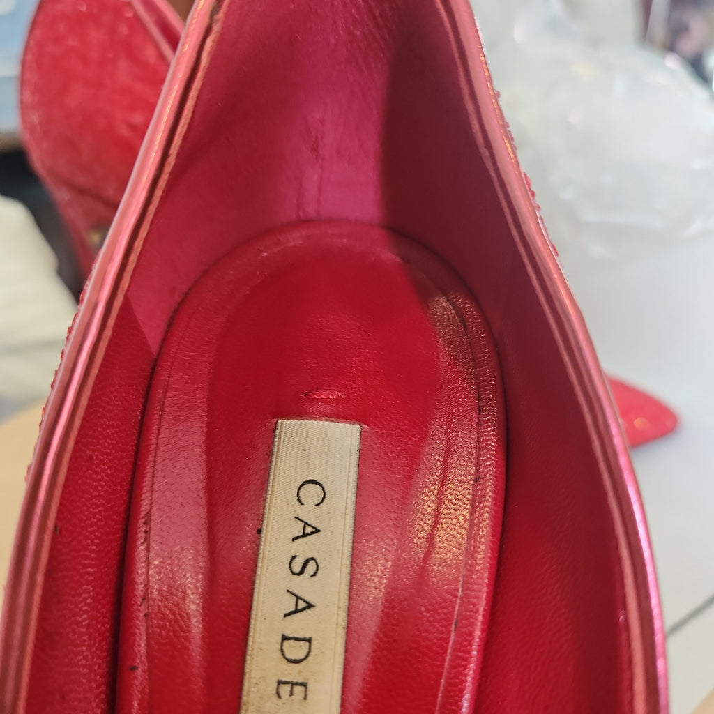 Casadei Red Sequins Pointed Stiletto Pumps | Pre Loved |