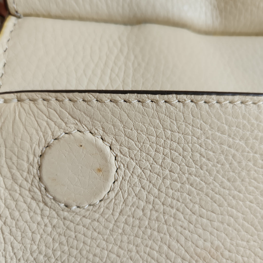 Tory Burch Ivory 'Miller Top-handle' Pebbled Leather Satchel | Pre Loved |