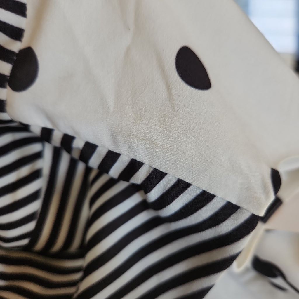 Lulusar Black & White Polka Dot & Striped Kurta  | Brand New |