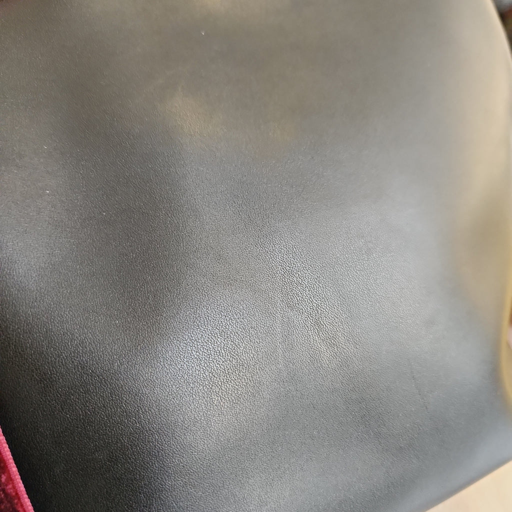 Charles & Keith Black Leatherette with Maroon Velvet Detail Satchel  | Brand New |