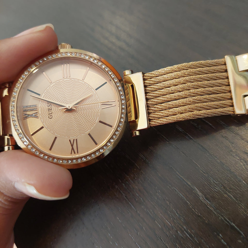 Guess Gold Rhinestone Bracelet Watch | Pre Loved |