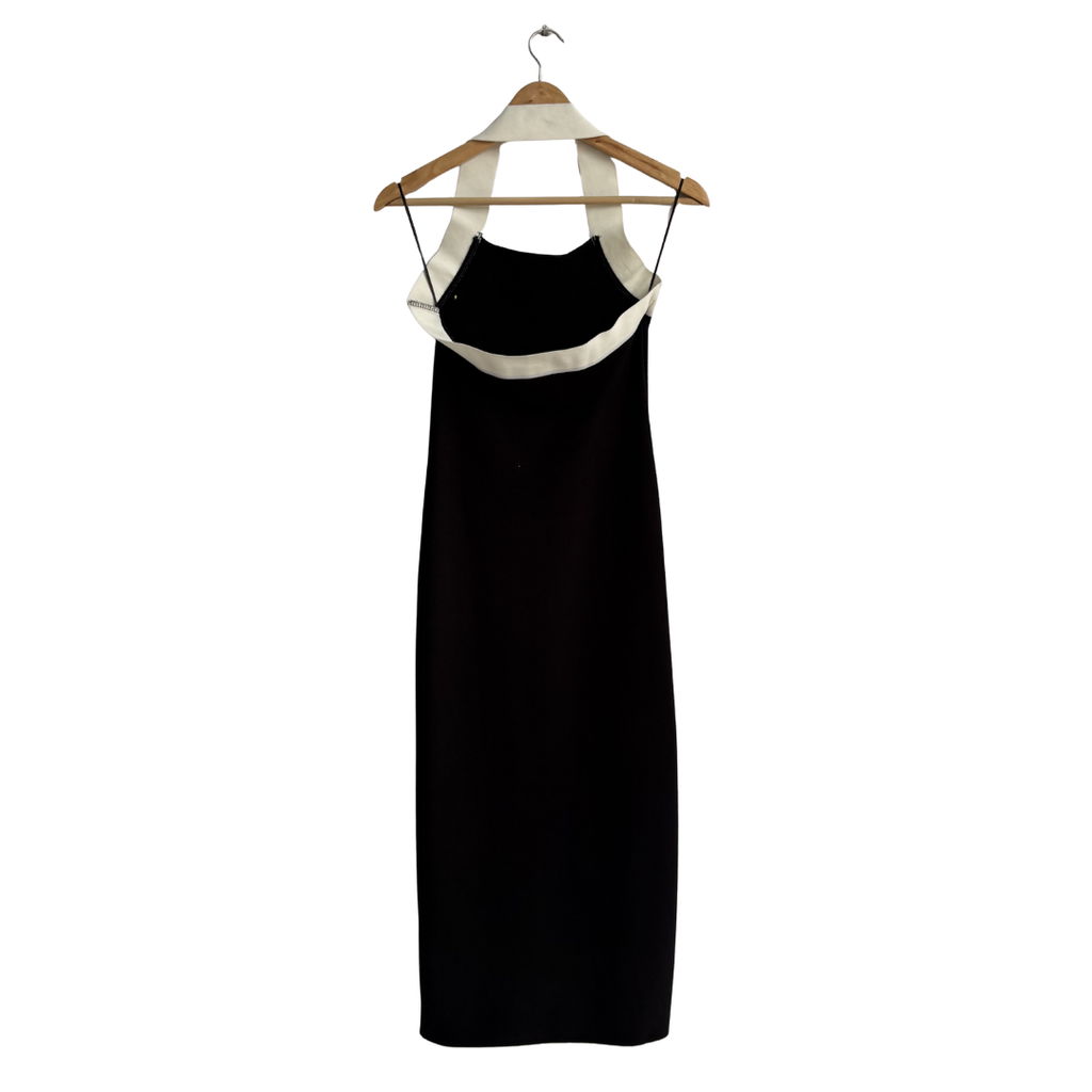 Zara Black And White Stretch Halter Dress | Gently Used