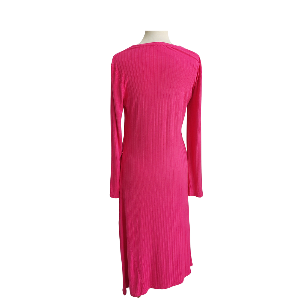 Zara Hot Pink Ribbed Long Dress | Gently Used