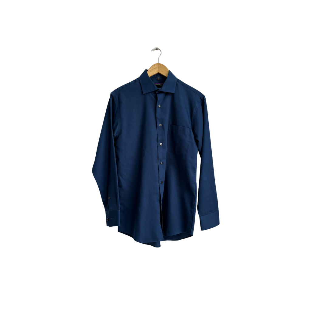 Geoffrey Beene Mens Royal Blue Classic Fit No Iron Shirt | Gently Used