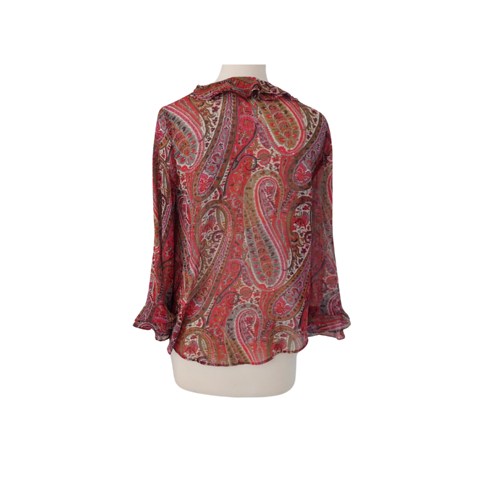 ZARA Red Printed Blouse | Gently Used |
