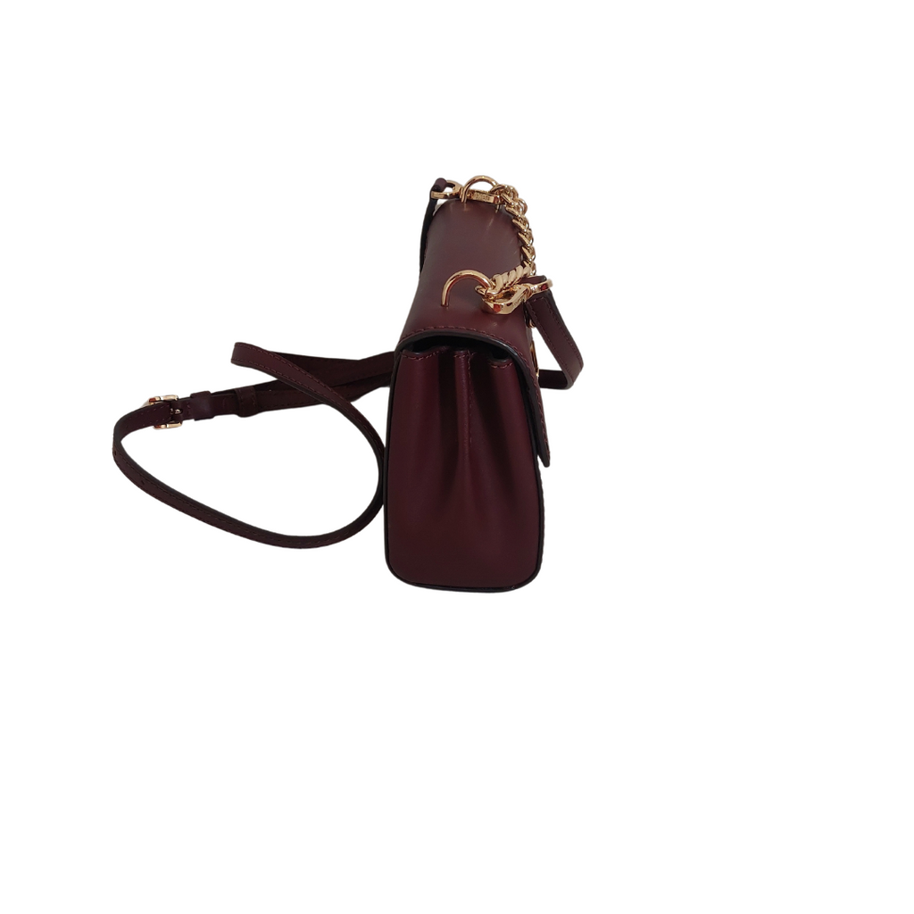 Michael Kors Maroon Leather Small 'Lita' Crossbody Bag | Pre Loved |