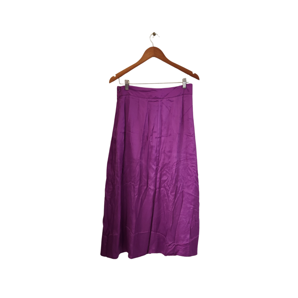 ZARA Purple Satin Midi Skirt | Brand New |