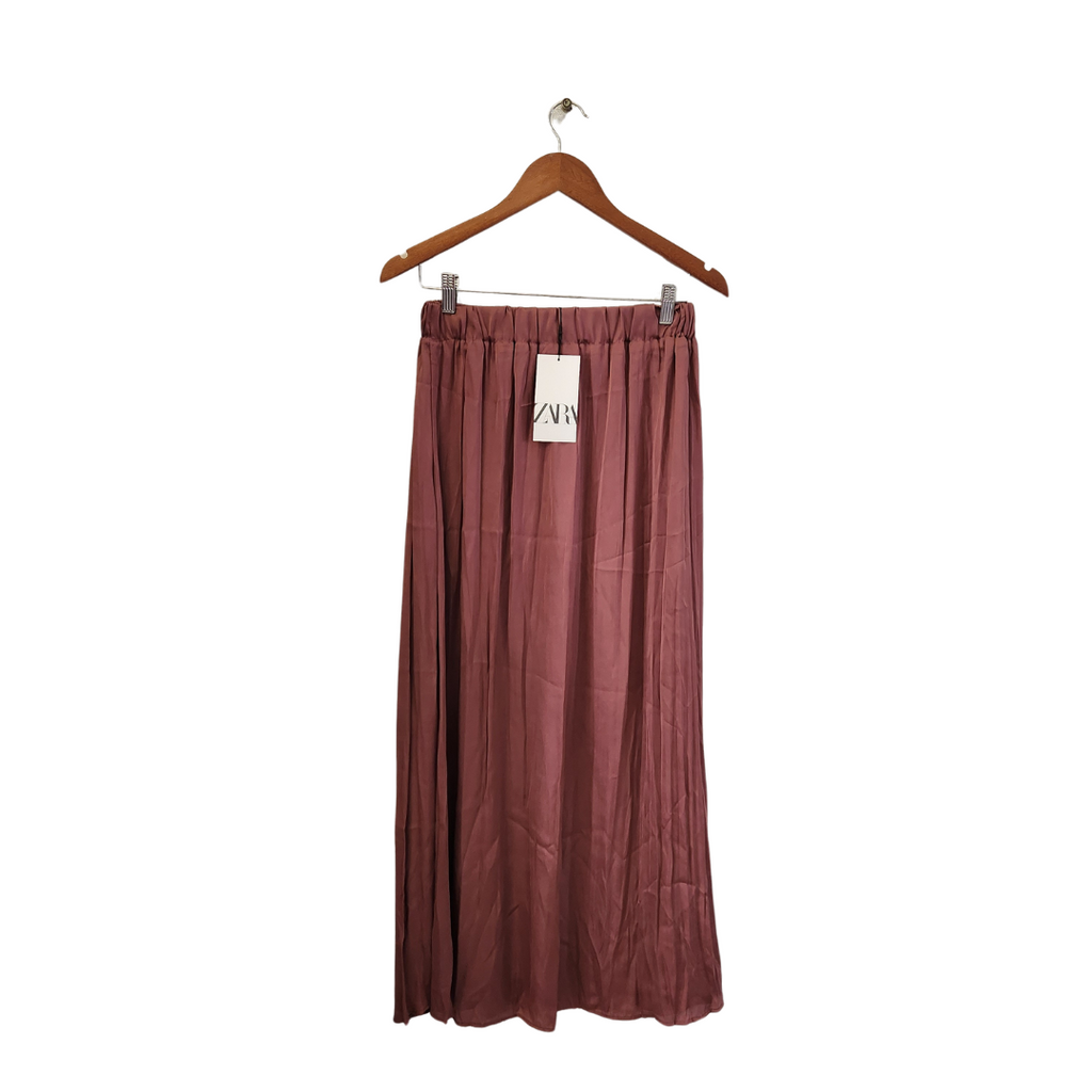 ZARA Dark Blush Pink Satin Skirt | Brand New |