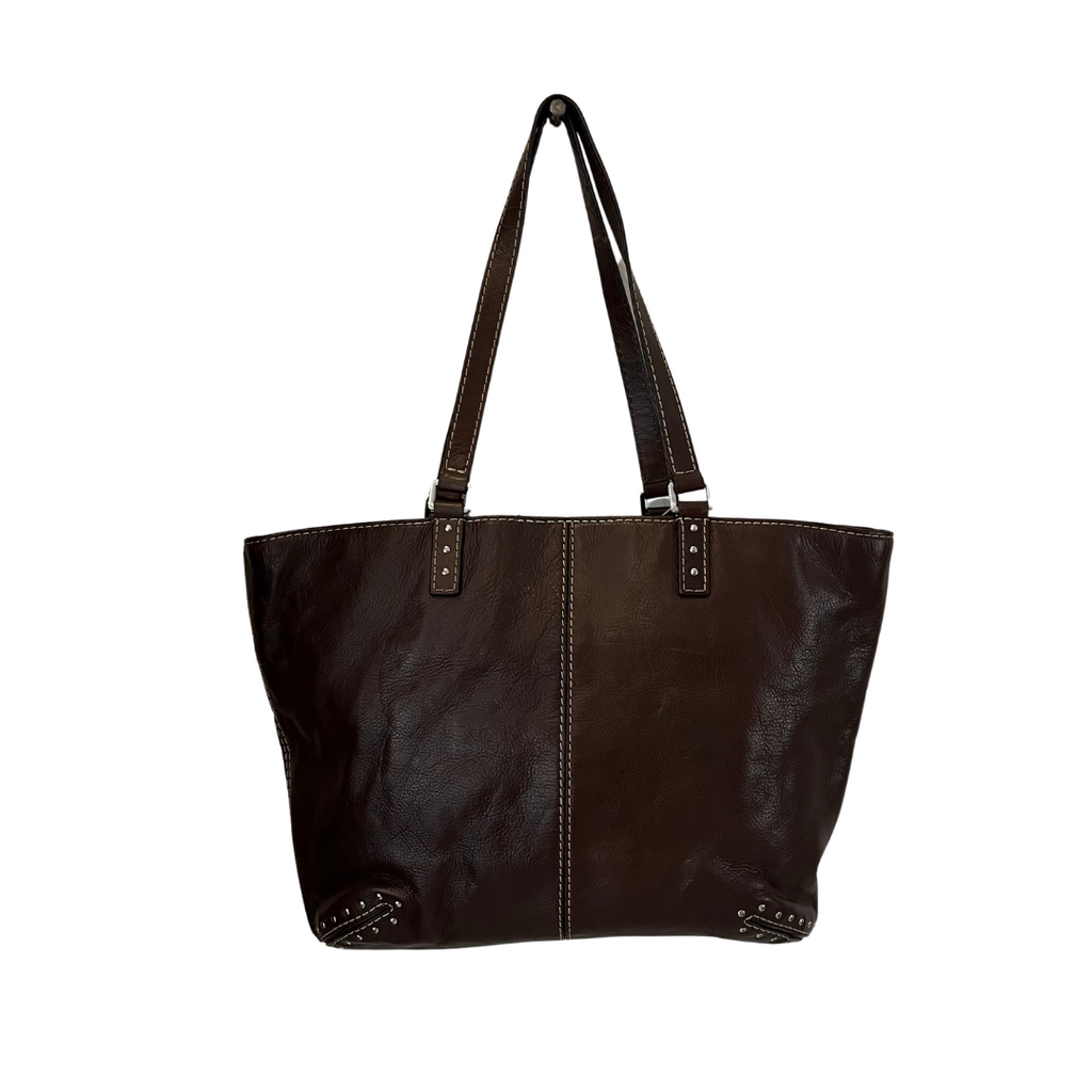 Michael kors dark brown leather purse clearance