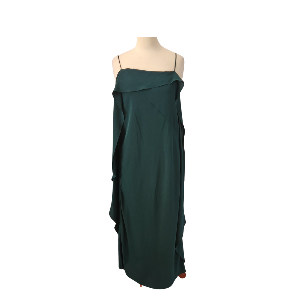 ZARA Bottle Green Sleeveless Long Dress | Pre Loved |