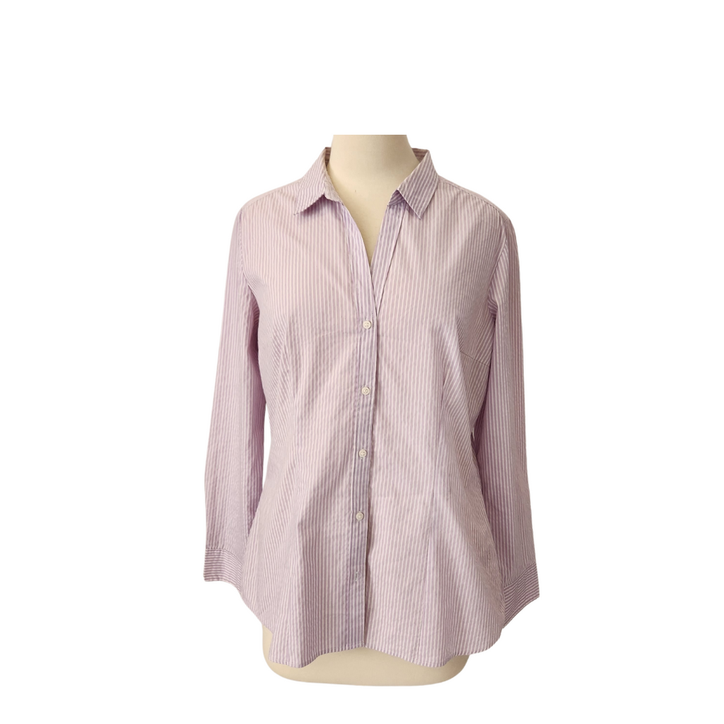 H&M Light Purple & White Striped Collared Shirt | Pre Loved |