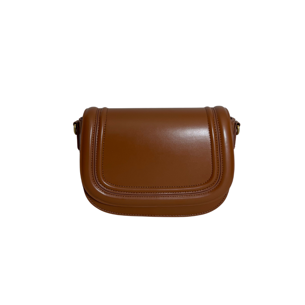 ZARA Tan Faux Leather Saddle Crossbody Bag Gently Used