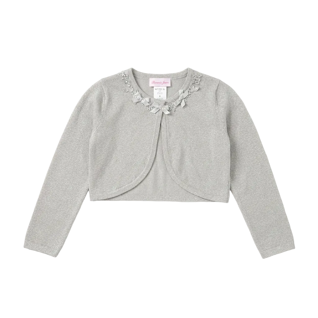 Bonnie Jeans Grey Glitter Bow Detail Cardigan (6 Years) | Brand New |