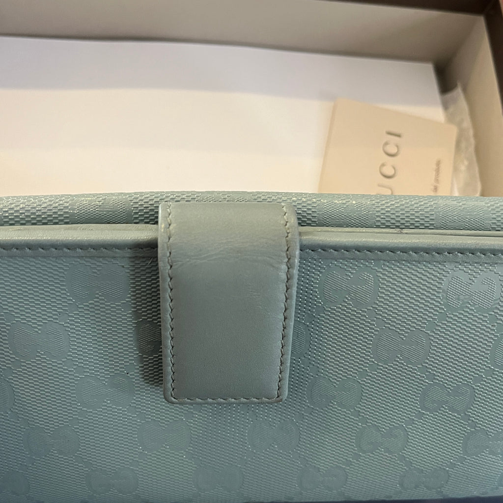 Gucci GG 'Pierce' Light Blue Leather Wallet | Pre Loved |