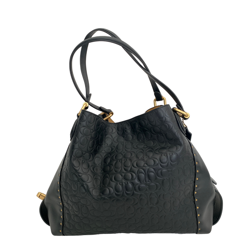 Coach edie 31 signature embossed leather shoulder bag sale