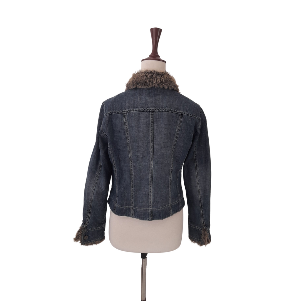 Principles By Debenhams Fleece Lined Faux Fur Collar Denim Jacket