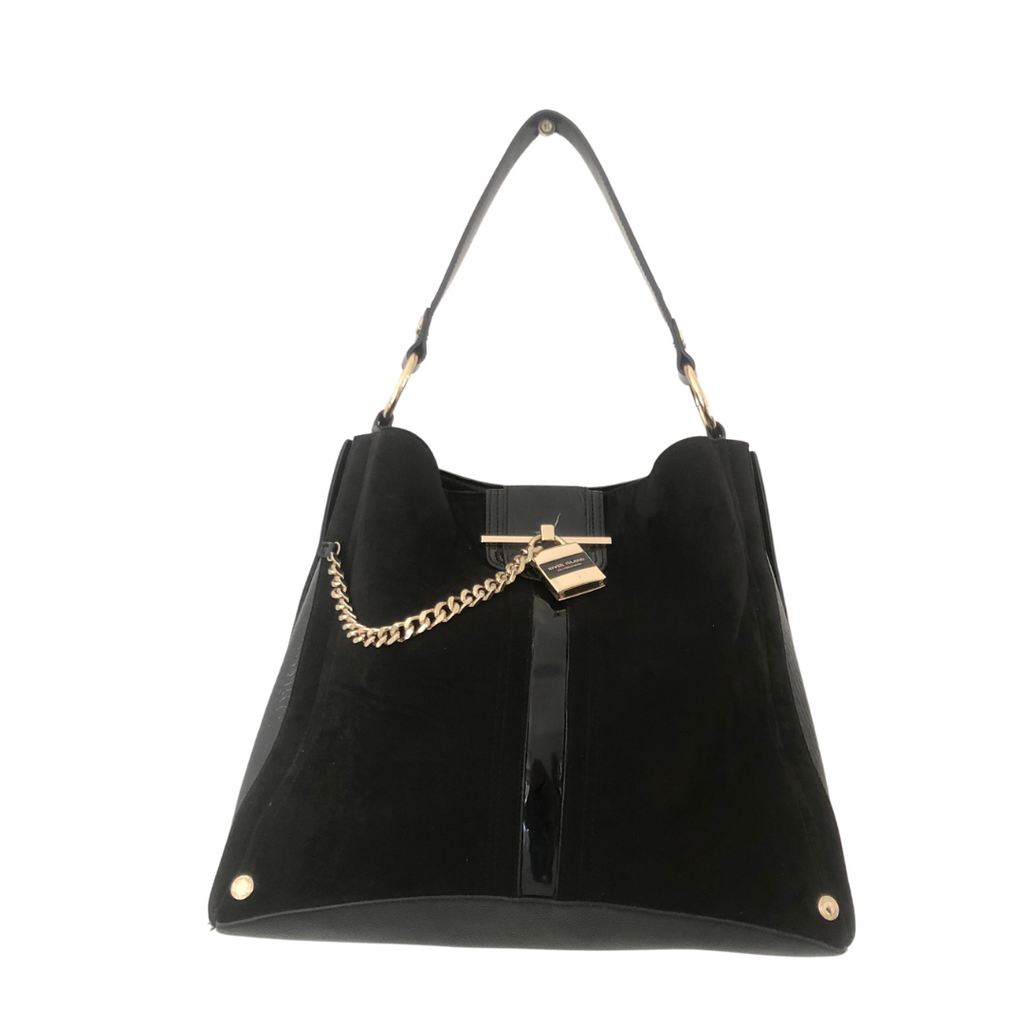 River island black deals chain slouch bag