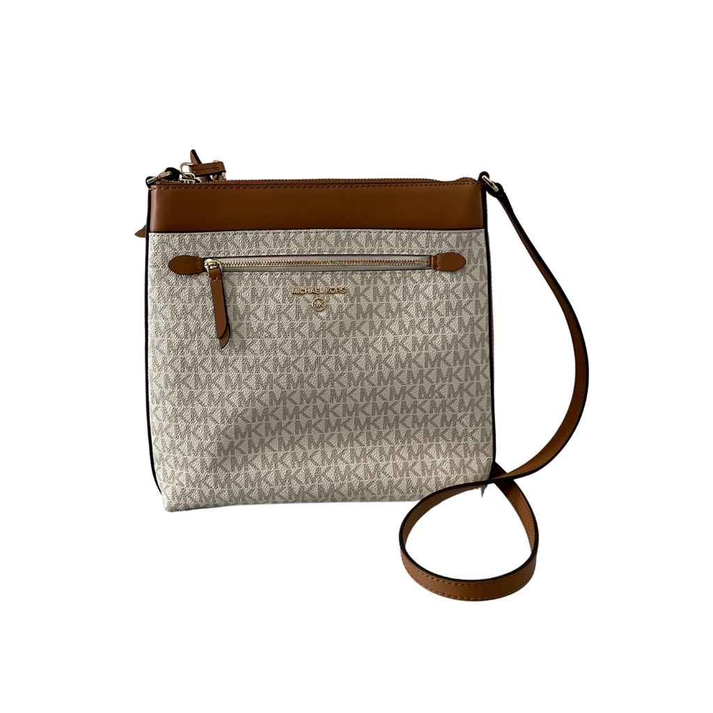 Michael Kors Vanilla Monogram Jetset Square Crossbody Bag Gently