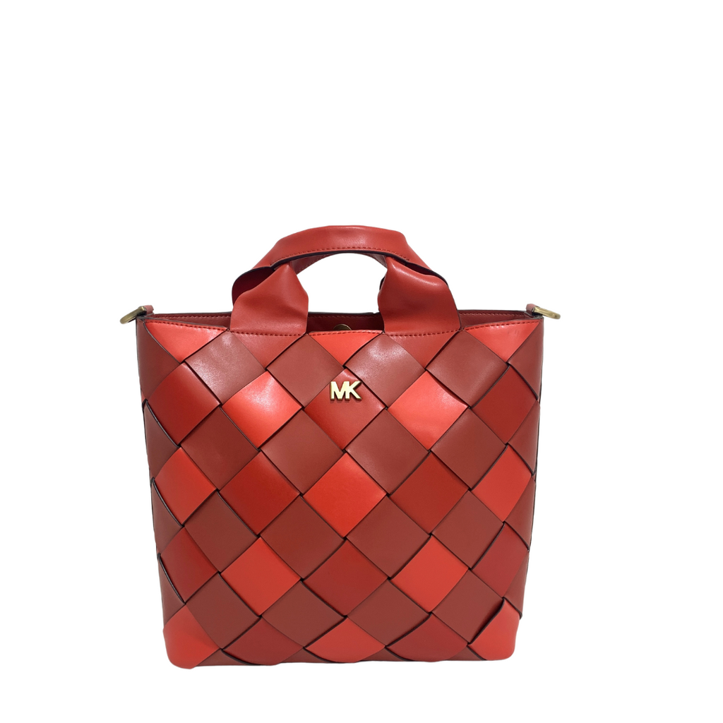 Michael michael kors mott woven leather market tote best sale