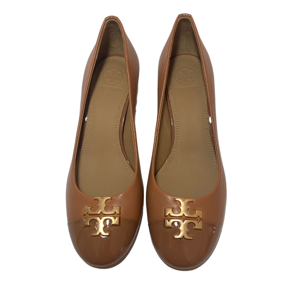 Tory burch Tan Leather Everly Cap toe Pumps Brand New