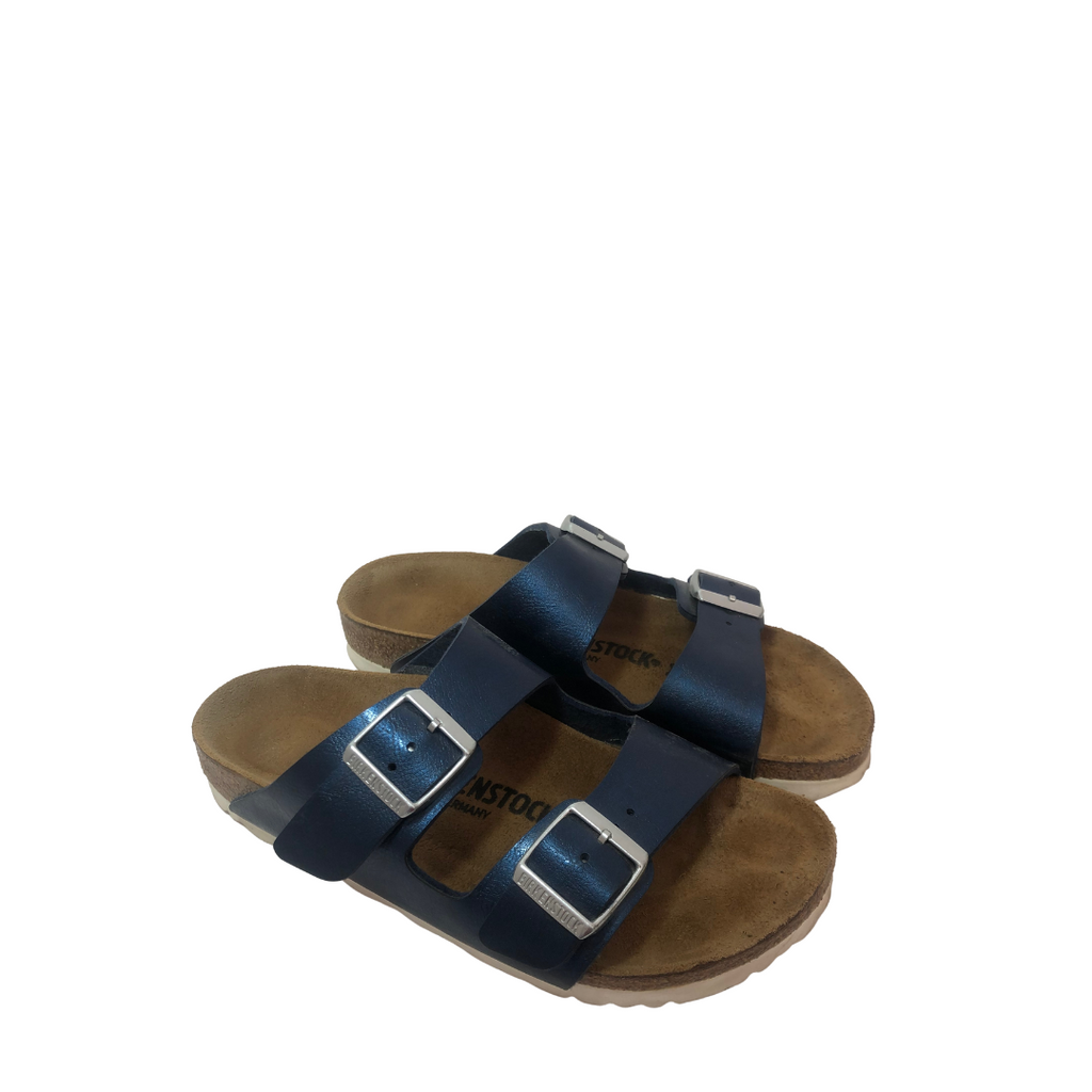 Birkenstock Arizona Blue Metallic Sandals Pre Loved Secret Stash
