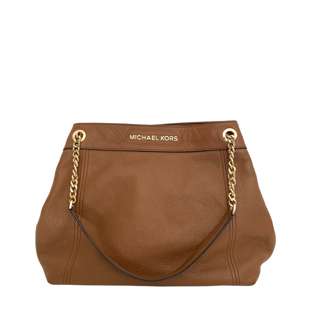 Michael Kors Tan Leather Gold Chain Shoulder Bag Pre Loved