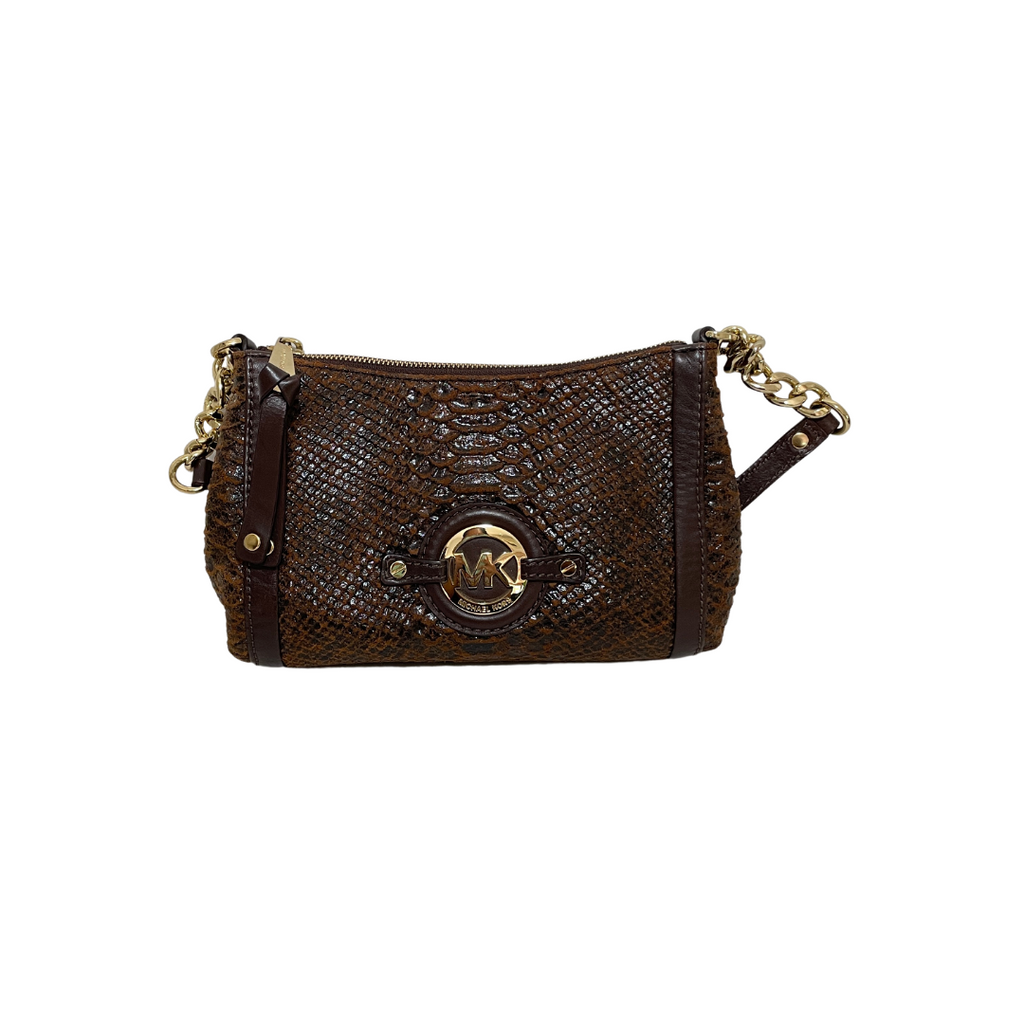 Michael kors brown snakeskin purse online