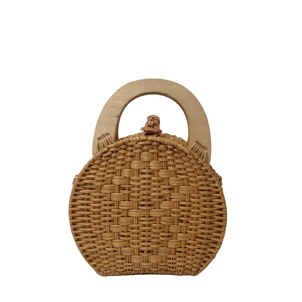 Zara straw bag with rounded handles sale