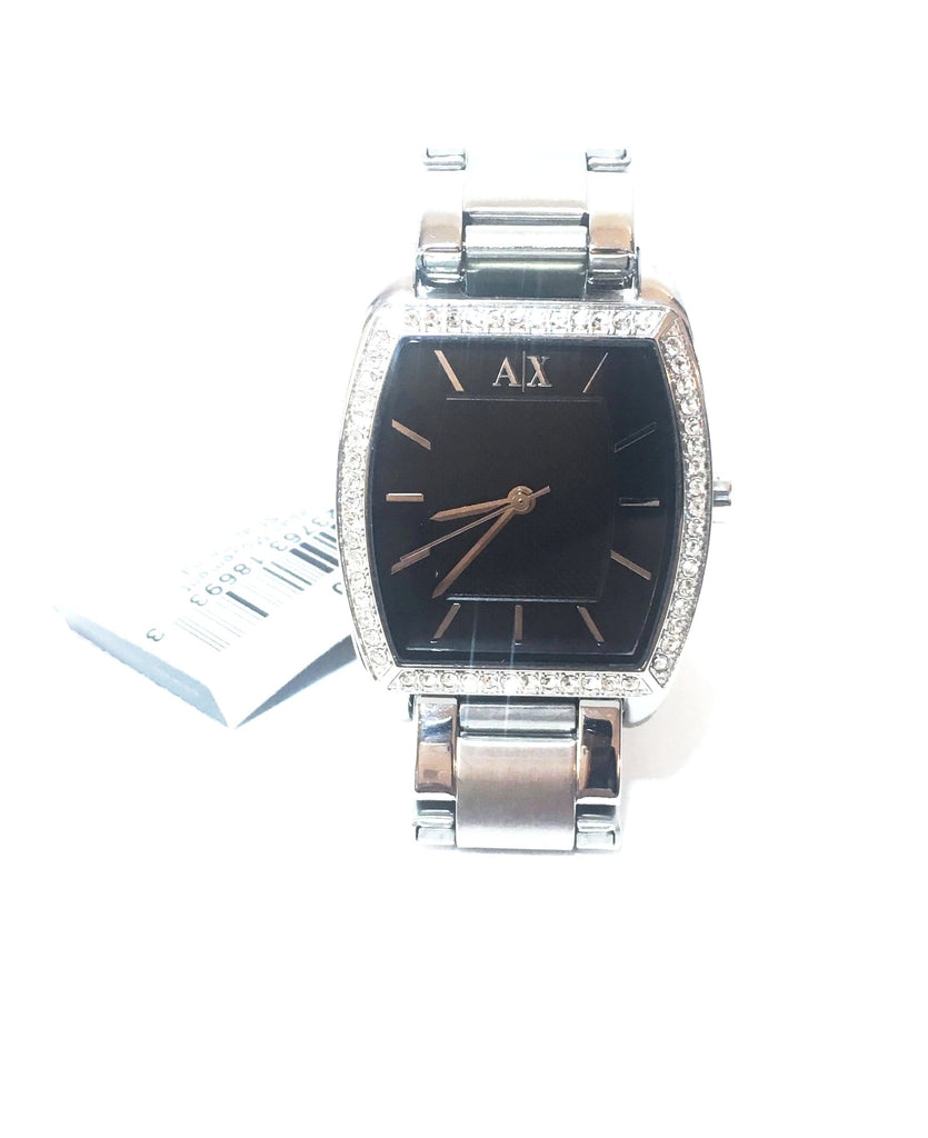 Armani Exchange AX4110 Silver Stainless Steel Rhinestone Watch Like Secret Stash