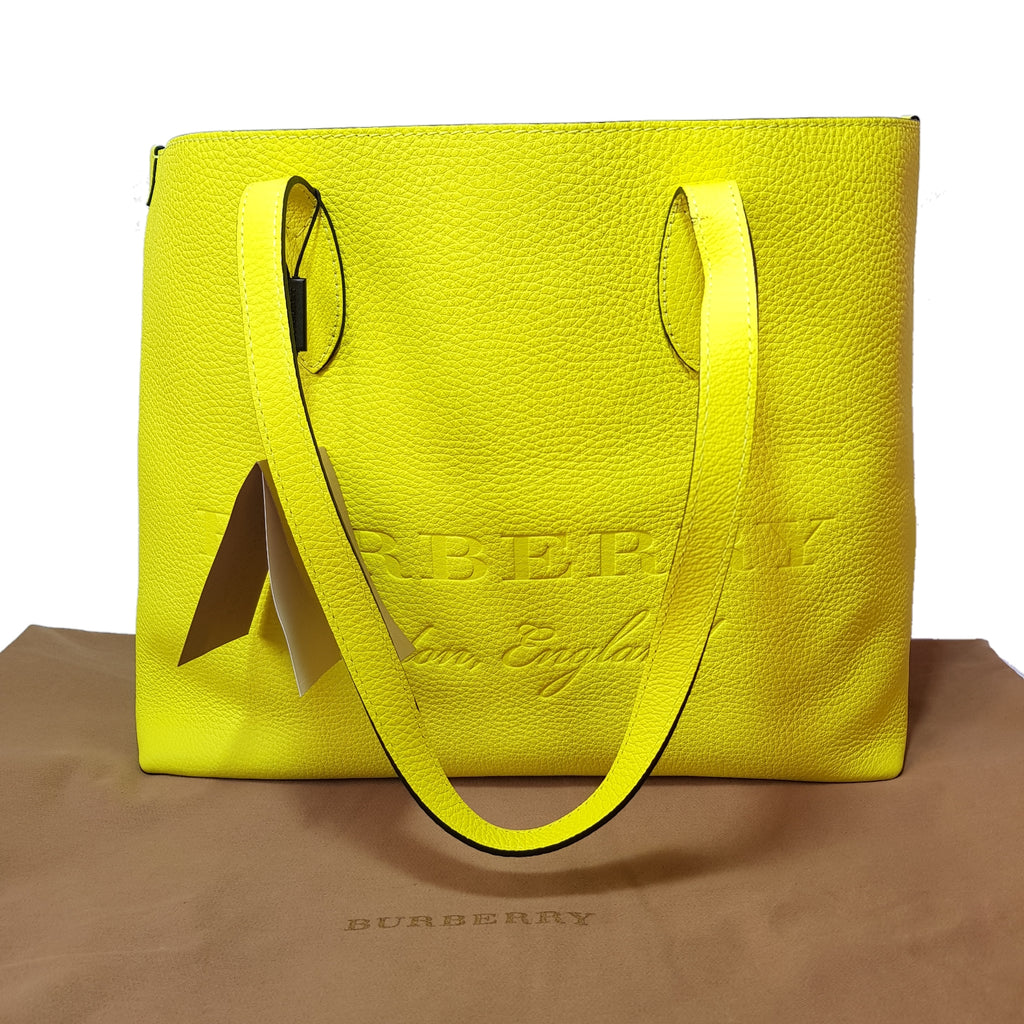 Burberry Neon Yellow Leather Remington Shopper Tote at 1stDibs