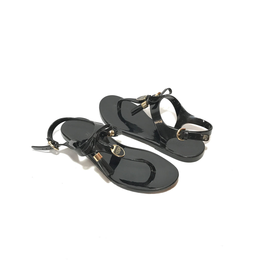 Coach Black Helma Jelly Thong Sandals Gently Used Secret Stash
