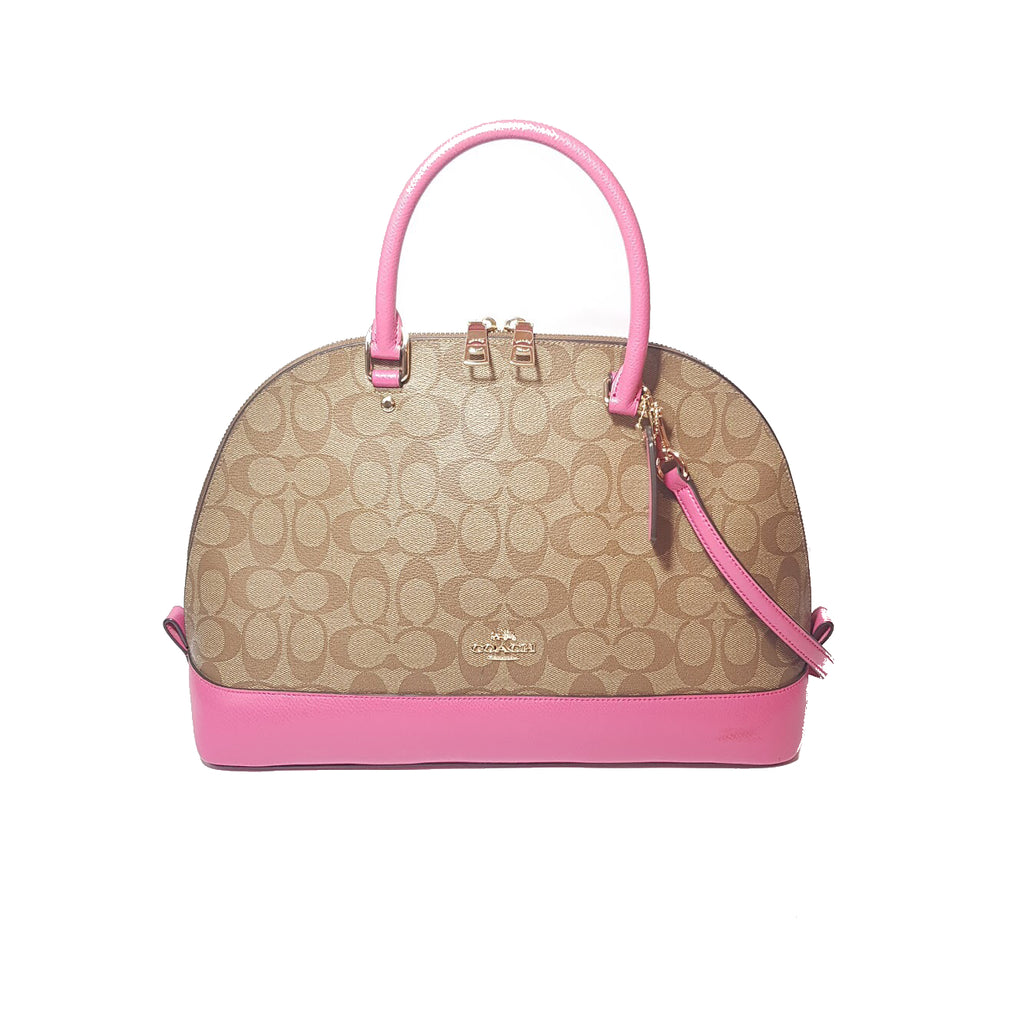 Coach Monogram with Pink Trim Signature Tote Gently Used