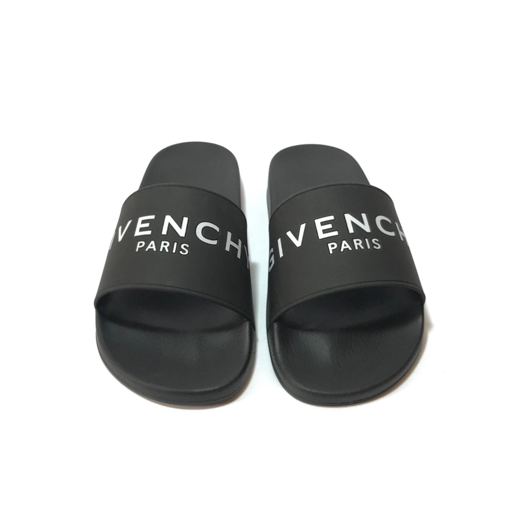 Givenchy Black Logo Rubber Slides Gently Used Secret Stash