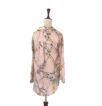 zara pink chain blouse