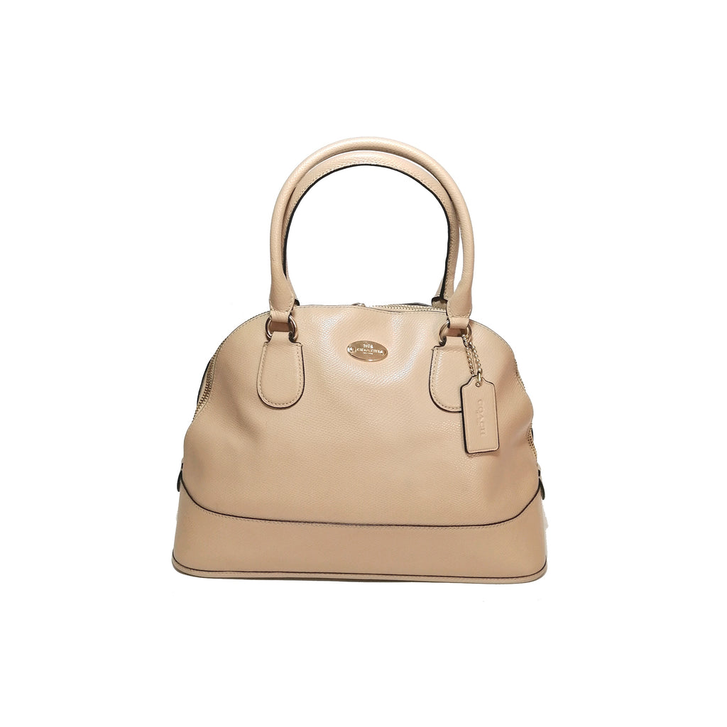 Coach Mini Cora Dome Metallic Crossgrain Leather Satchel