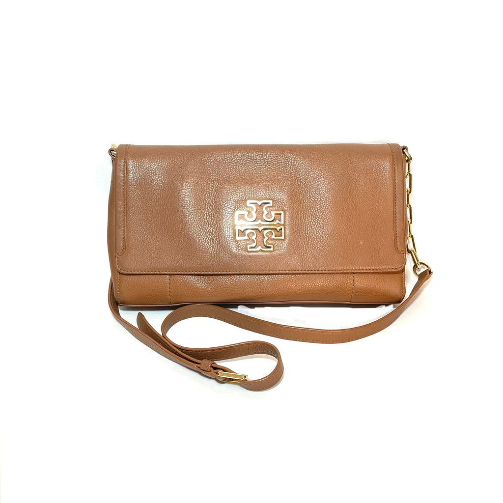 Tory Burch Tan 'Britten' Fold-over Messenger Bag Pre Loved
