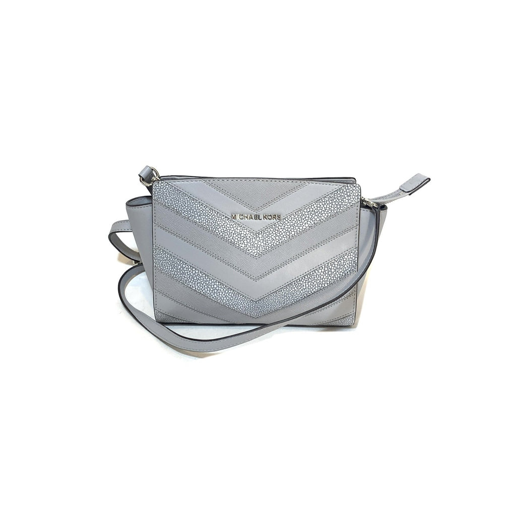 MICHAEL Michael Kors Grey Leather Medium Selma Crossbody Bag MICHAEL  Michael Kors | The Luxury Closet