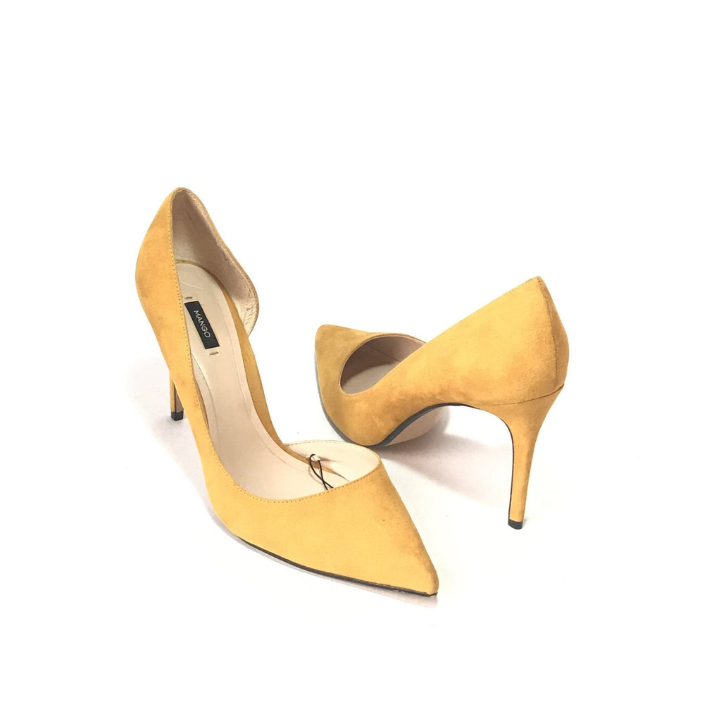 MANGO Mustard Yellow Suede Pumps Gently Used Secret Stash