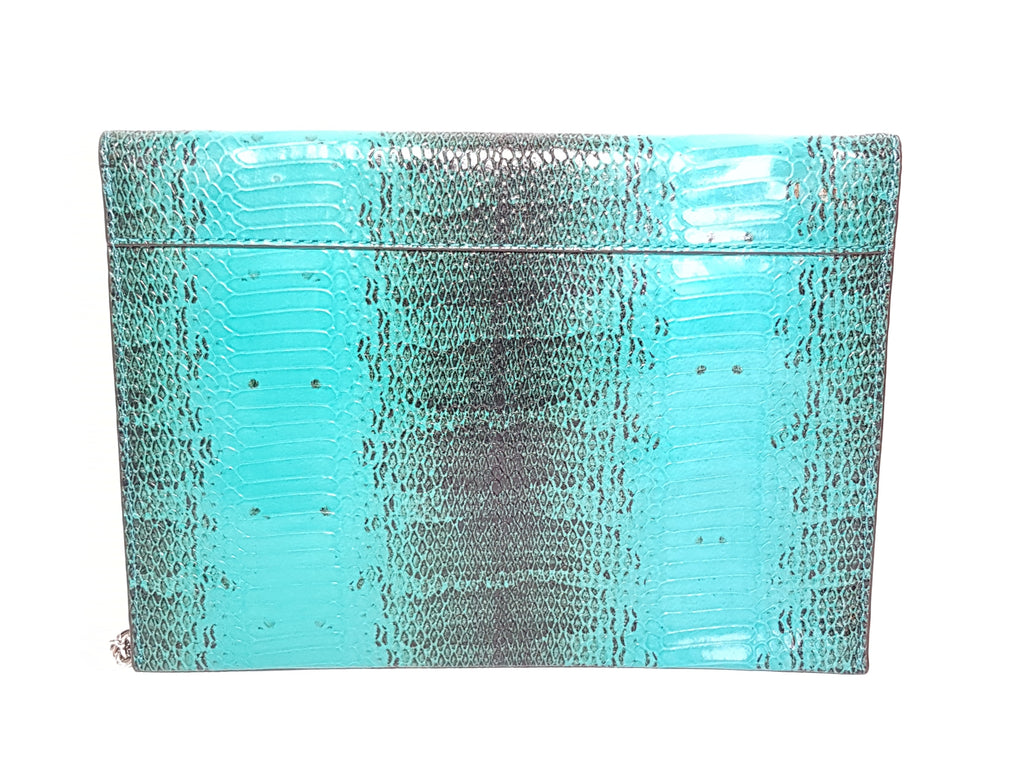Michael Kors Barbara Snakeskin Envelope Clutch Like New