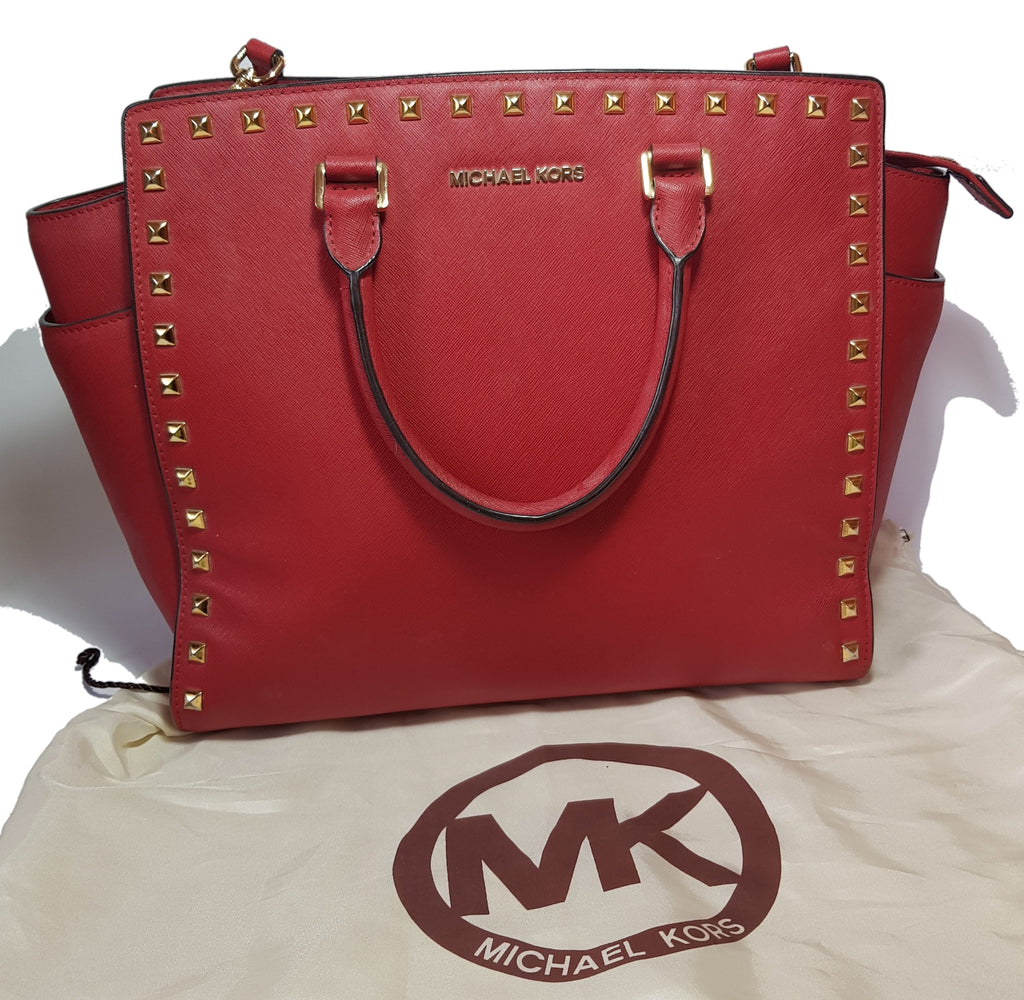 Michael kors red studded bag top