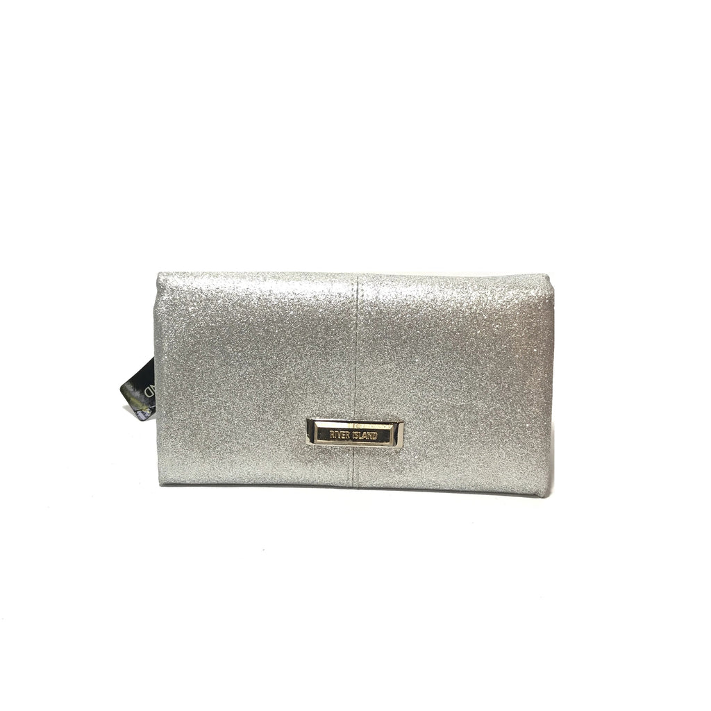 River island silver clutch sales