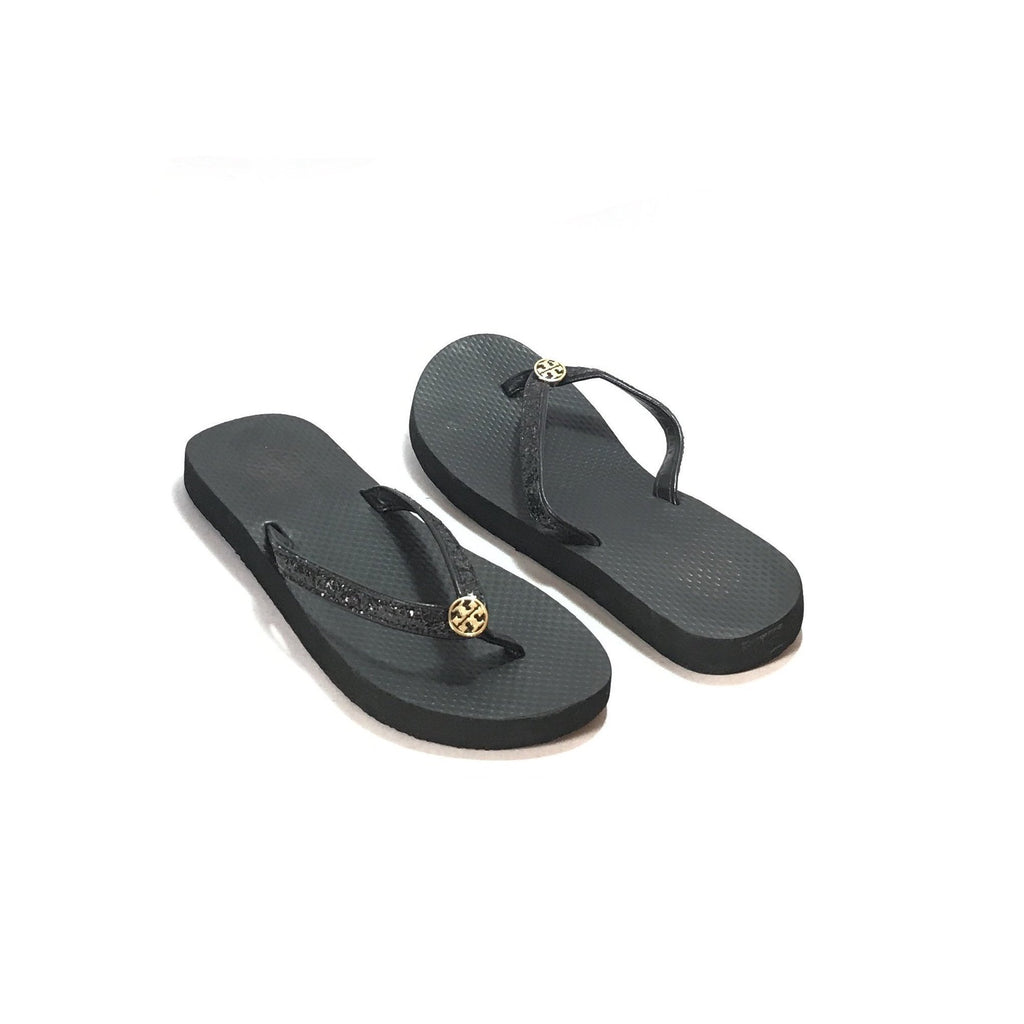 Tory burch black on sale rubber flip flops